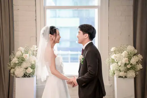 All white ceremony flowers at the hotel britomart