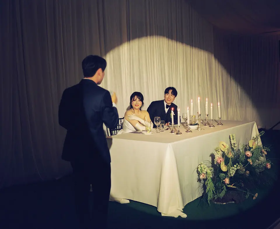 Claire and Dan celebrating their Allely Estate wedding