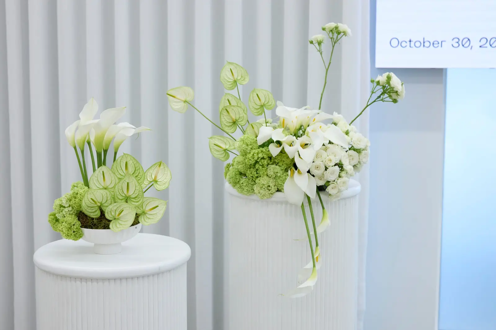 Large sculptural floral installation at a corporate event in Auckland