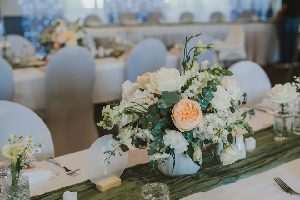 Wedding florals at The Brigham by Willow & Peony