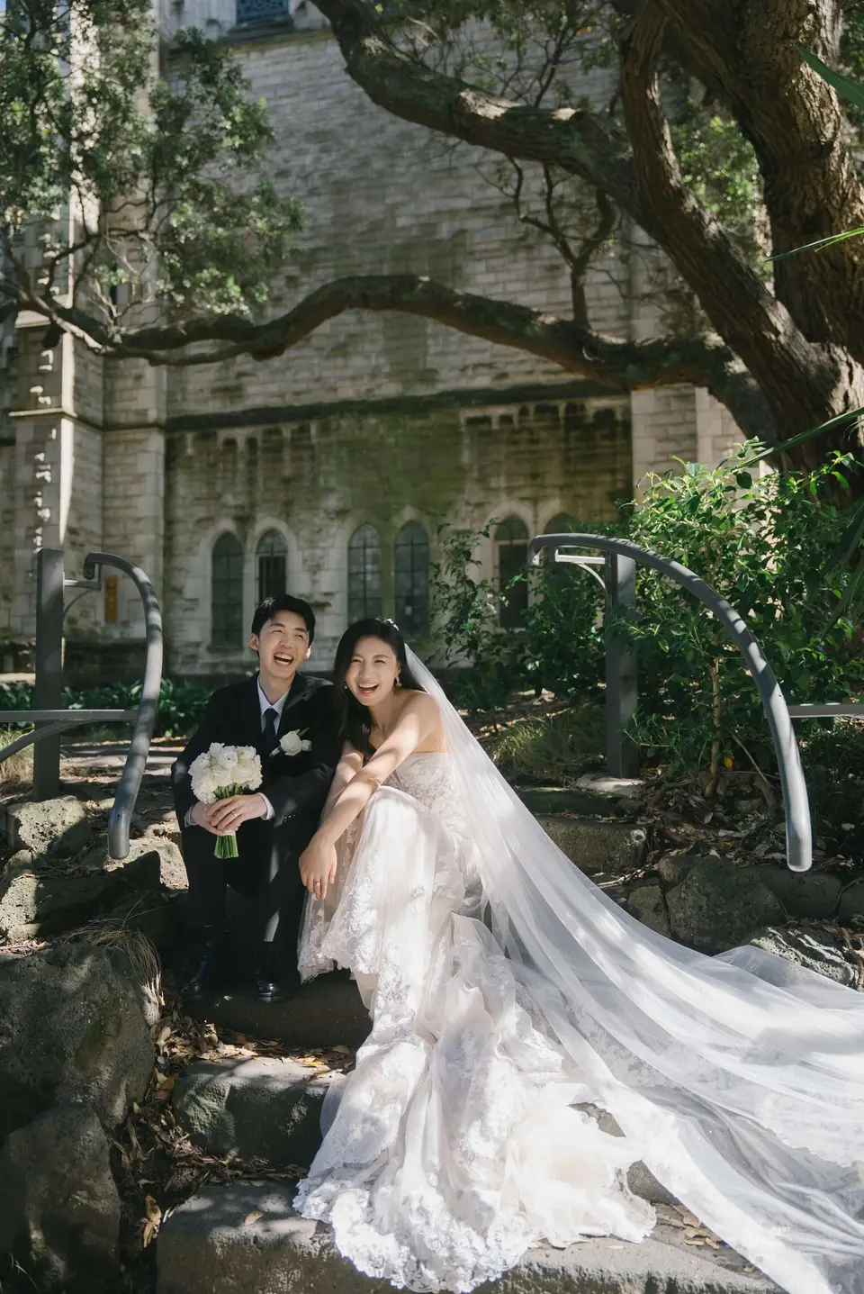 Romantic portrait from Kaelan and Tongtong’s Auckland elopement